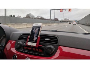 car phone mount fiat 500 mobile cd slot customizer 3d print model - Mito3D