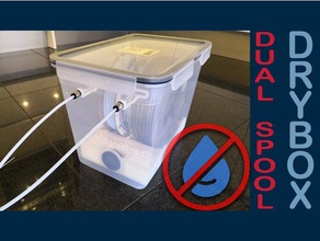 dual spool drybox ikea 365+ 106l food container 3d printer accessories dry box filament gel holder hygrometer mount samla silica 3d print model - Mito3D