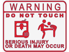 do not touch 3d printer sign kicking version accessories accessory dual extruder extrusion funny polymathic print place single two color 3d print model - Mito3D