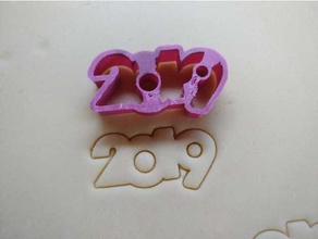 2019 cookie cutter new year kitchen dining cookiecutter 3d print model - Mito3D