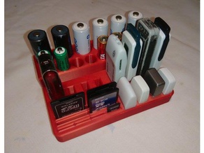 battery usb sd holder organization aaa micro card stick 3d print model - Mito3D