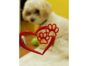 coração de cão pegada chaveiro varreduras réplicas 3d print model - Mito3D