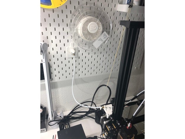 creality cr10x ikea pegboard set up 3d printing cable management cr-10s filament spool holder filement guide hack ptfe tube mount 3D print model - Mito3D