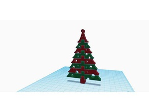 x-mas tree dual-extrusion decor articulated christmas decoration ornament flexi flexible polymathic print place xmas 3d print model - Mito3D