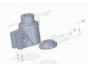 75mm varilla roscada de 8mm rodamiento 3d la impresora partes 22mm convertidor 3d print model - Mito3D