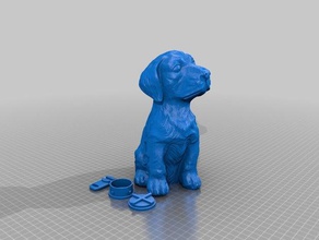 sentado cachorro banco 3d impressão moeda cão dinheiro 3d print model - Mito3D