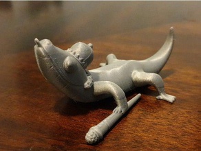 lizard king overhang test 3d printing tests creature cute funny torture 3d print model - Mito3D