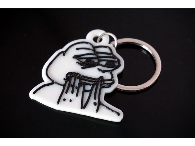 feels bad pepe good signs logos keychain keychains frog rare 3D print model - Mito3D