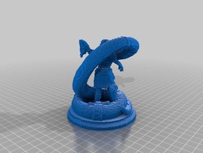 voxel donna serpente sculture 3d print model - Mito3D