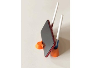 simple pen phone stand mobile 3d print model - Mito3D