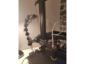flexible pi camera arm &ndash ender 3 3d printer accessories mount octoprint raspberry 3d print model - Mito3D