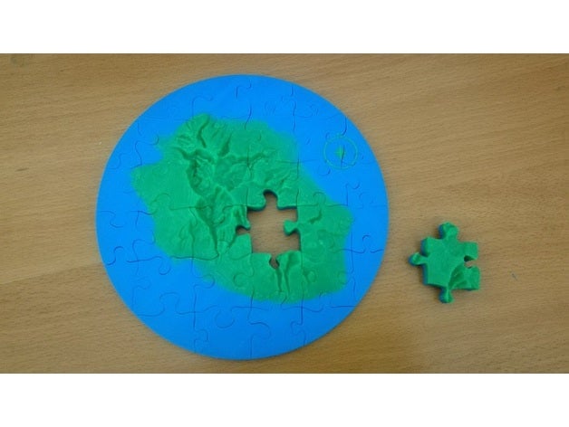r&eacuteunion puzzle &icircle i la geografia isola jigsaw runion 3D print model - Mito3D