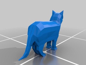 low-poly cat Tiere 3d print model - Mito3D