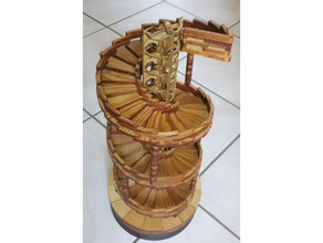 marbleelevator spiral staircase mechanical toys inkscape kraftplex lasercut 3d print model - Mito3D