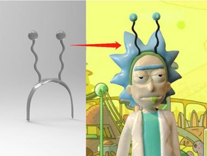 remix de la paz entre los mundos versión rick morty antena juguetes juegos dibujos animados carácter figura sánchez 3d print model - Mito3D
