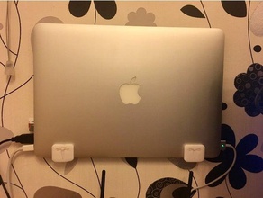 el macbook air de montaje en pared la oficina soporte cable ordenador portátil tesla 3d print model - Mito3D