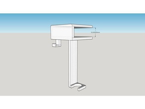dremel holder 20mm table organization attachment hook 3d print model - Mito3D