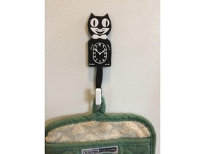 kit de chat horloge crochet ménage kit-cat klock cuisine aimant 3d print model - Mito3D