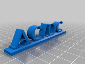 acdc logo 3d baskı 3d print model - Mito3D