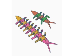 vorgeformte bugs dual-extrusion Tiere bendy Hundertfüßer gruselig flexi flexibel polymathic Spielzeug 3d print model - Mito3D