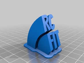 meine angepasste geschwungene 2-Zeile name rc-Platte passen office 3d print model - Mito3D