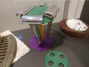 multiple safety razor stand bathroom 3d print model - Mito3D