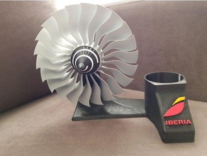 moving jet engine fan airline pencil-holder containers 3d print model - Mito3D