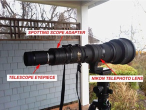 lunette d'observation de l'adaptateur caméra 3d print model - Mito3D