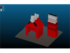 snoopy multicolore aligné d'impression directe sculptures les arachides 3d print model - Mito3D