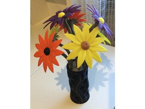 flowerpot decor artdeco flowers flower pot vase 3d print model - Mito3D