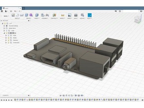 raspberry pi 3b+ modelo de caso montaje fusión 360 archivo equipo 3d print model - Mito3D