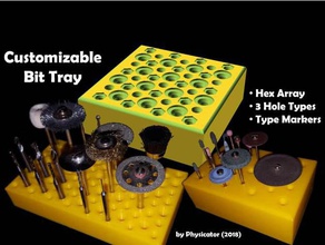 customizable bit tray tool holders boxes dremel drill hex hexagon multitool nsfw proxxon stand 3d print model - Mito3D