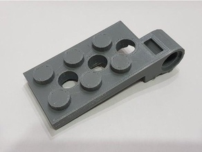 hinge plate 2 45 top technic pin hole lego part 98286 fixed construction toys brick printable 3d print model - Mito3D