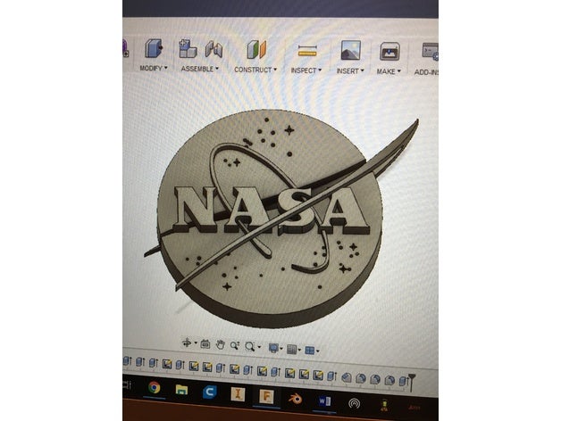 3d nasa logosu fizik Astronomi astronot autodesk 360 fusion uzay 3D print model - Mito3D