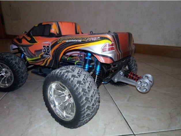 whellie ruedas bar hsp brontosaurus bueno monster truck 110 rc los vehículos 3D print model - Mito3D