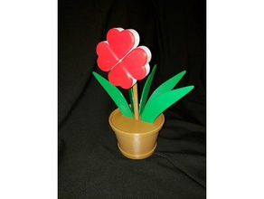 heart flower interactive pot box spinner valentine 3d print model - Mito3D