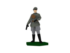 war age german officer low poly games luger polly rpg soldier star wars warage ww2 wwii 3d print model - Mito3D