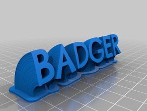 badger office personalizzato 3d print model - Mito3D