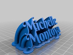michelle 2-line name plate office customized 3d print model - Mito3D