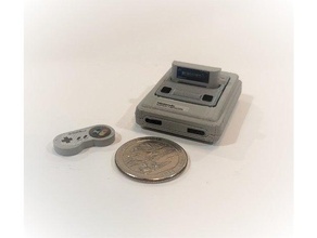 mini super famicom toys games 16bit column console cutre dollhouse gamer geek miniature nintendo retro 3d print model - Mito3D