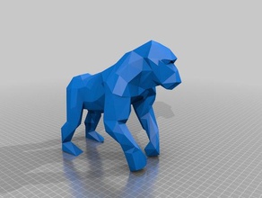 gorille-te king kong low poly géométrique 3d l'impression 3d print model - Mito3D