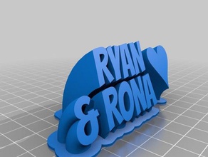 my customized sweeping 2-line name plate office 3d print model - Mito3D