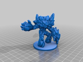 elemental de tierra que se le plantea 3d la impresión no molestar dnd miniatura monster el rock piedra golem 3d print model - Mito3D