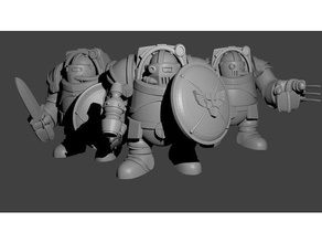 espacio enanos exo-armadura 2 los juguetes juegos 28mm 40k scifi la sentadilla warhammer 3d print model - Mito3D