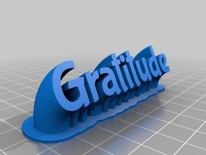 gratitude name plate office customized 3d print model - Mito3D