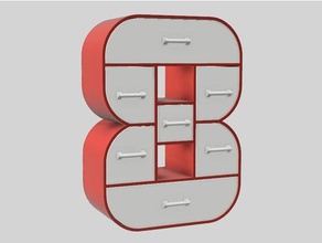 8-çerçeve set çekmece ofis mini numaraları 8 numara 3d print model - Mito3D