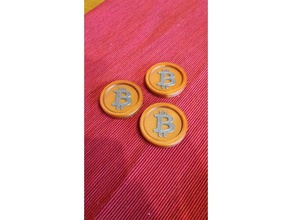 bitcoin multicolore in grado di strati le monete badge 3d print model - Mito3D