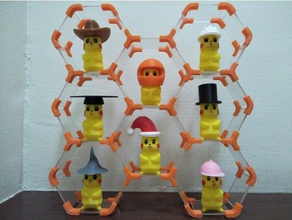 low-poly pikachu diferentes chapéu brinquedo jogo os acessórios pokemon 3d print model - Mito3D