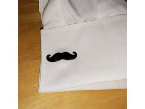 mustache cufflink schnurrbart manschettenkn&oumlpfe accessories anzug manschettenknopf manschettenknpfe movember 3d print model - Mito3D