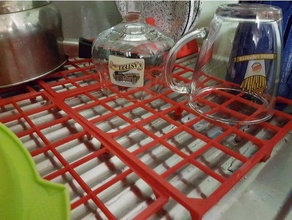 drenagem de rack a cozinha jantar suporte escorredor gouttoir vaisselle verre verres 3d print model - Mito3D